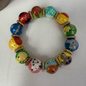 Angela Moore Hand painted Dog Breed Beaded Stretch Bracelet